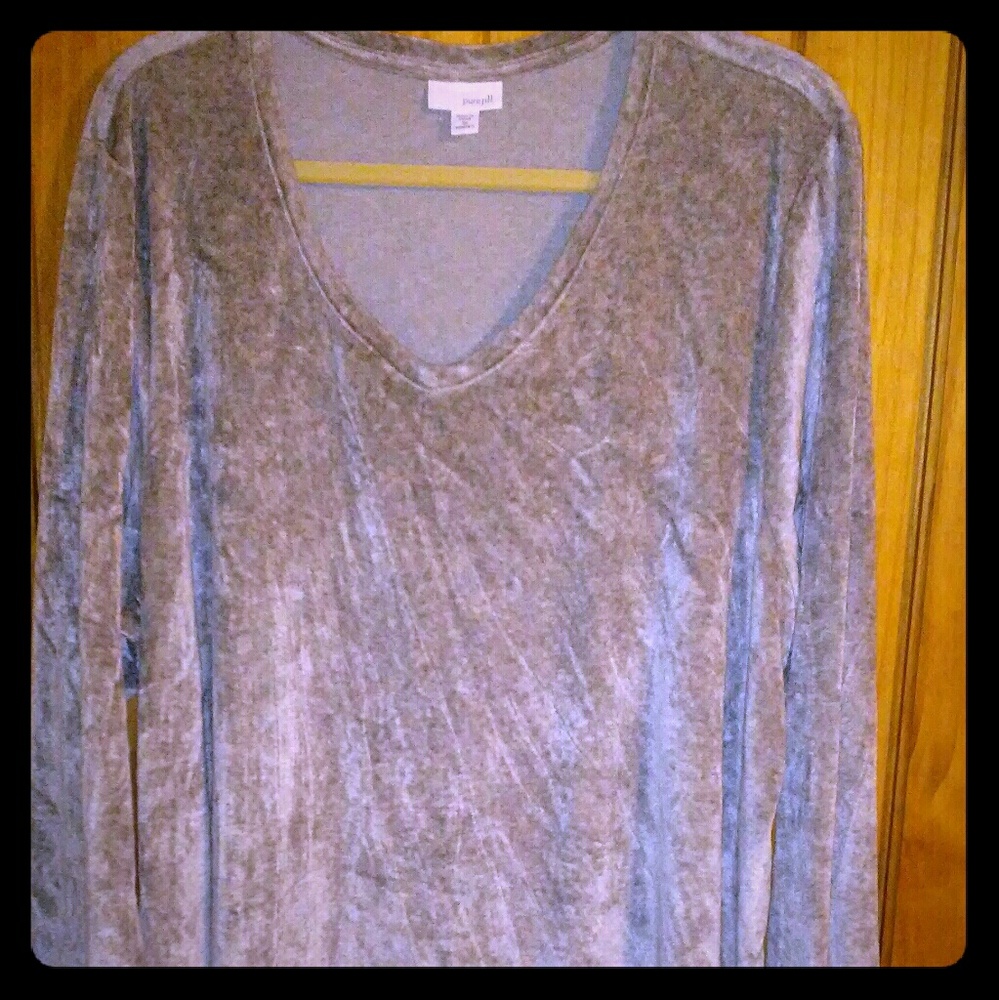 J Jill gray crushed velour tunic 3X